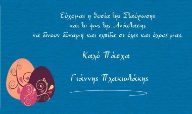 Easter Message: Οι Ευχές του Υ.ΝΑ.Ν.Π Γιάννη Πλακιωτάκη για Καλή Ανάσταση και Καλό Πάσχα!!