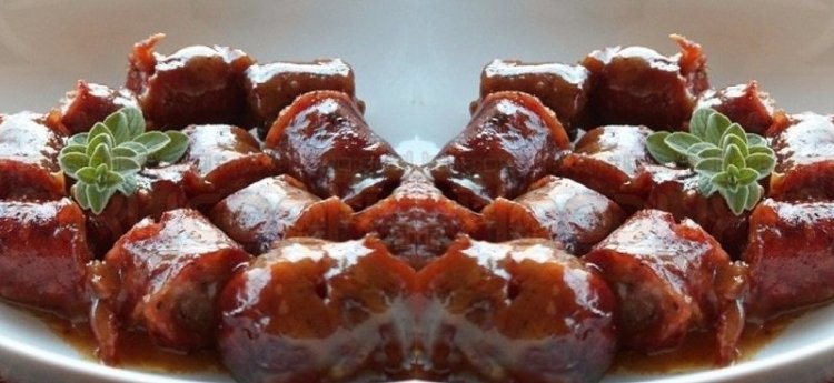 Μυκονιάτικο Λουκάνικο ψητό με σάλτσα από μουστάρδα και μέλι (βήμα-βήμα)