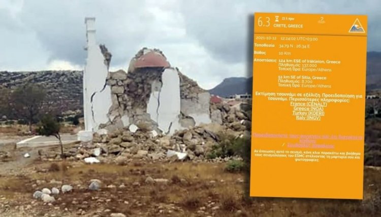 Crete earthquake: Προειδοποίηση για τσουνάμι εξέδωσε το Ευρωμεσογειακό Σεισμολογικό Κέντρο μετά τον σεισμό 6,3 Ρίχτερ στη Κρήτη