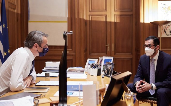 PM Mitsotakis: Συνάντηση Κ. Μητσοτάκη με τον υπουργό Βιομηχανίας των ΗΑΕ