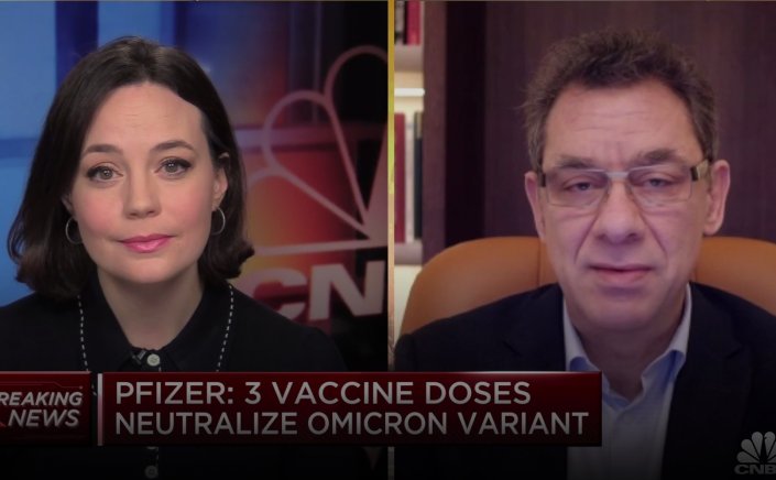 Pfizer CEO Albert Bourla: Μπορεί να χρειαστεί νωρίτερα η τέταρτη δόση εμβολίου λόγω της μετάλλαξης Όμικρον