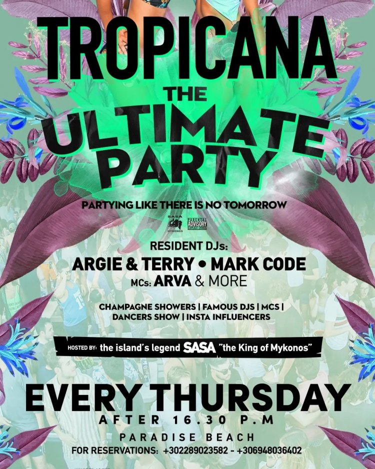 Tropicana Mykonos: The ultimate beachfront party, every Thursday. Are you ready to live the experience ? [pics]