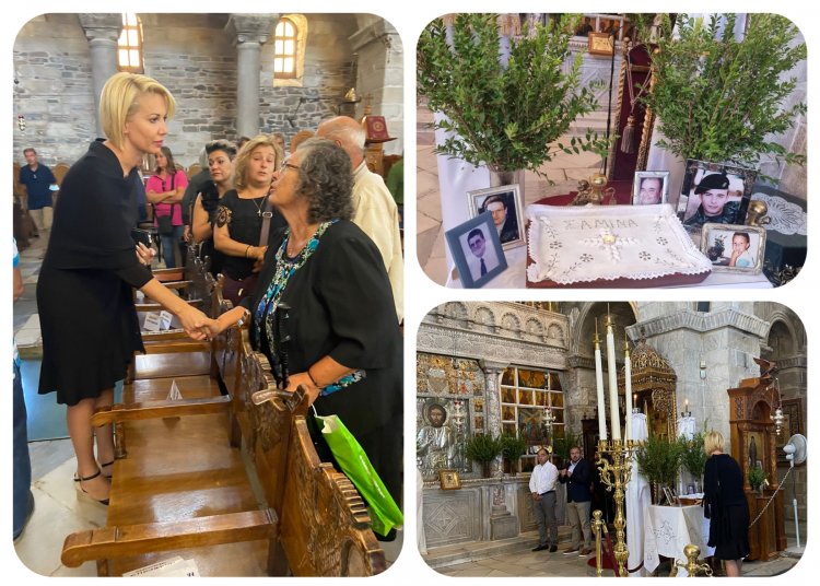 ND's MP Katerina Monogiou: Στο μνημόσυνο των θυμάτων της ναυτικής τραγωδίας του “ΕΞΠΡΕΣ ΣΑΜΙΝΑ ” στην Πάρο, η Κατερίνα Μονογυιού