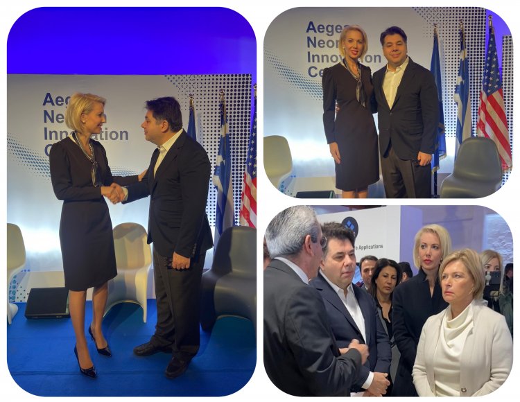 ND's MP Katerina Monogiou: Η Κατερίνα Μονογυιού υποδέχτηκε στη Σύρο τον Αμερικανό Πρέσβη και την Αν. Υπουργό Υγείας για τα εγκαίνια του Aegean Neorion Innovation Center [video]