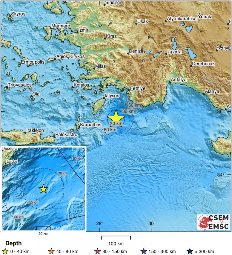 Earthquakes Today: Σεισμός τώρα 5,7 Ρίχτερ ανατολικά της Ρόδου