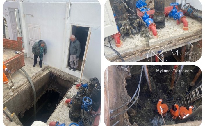 Mykonos - Φ. Βιγλιάρης: Εργασίες συντήρησης και καθαρισμού του κεντρικού αντλιοστασίου πόλης Μυκόνου, στην περιοχή Κάτω Μύλων