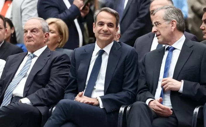 National Elections 2023: Οι συμβολισμοί της κοινής εμφάνισης Μητσοτάκη με Καραμανλή και Σαμαρά - Τα μηνύματα και οι αποδέκτες