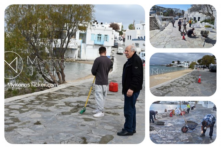 Λιμενικό Ταμείο: Επισκευαστικές παρεμβάσεις αποκατάστασης του πλακόστρωτου Οδοστρώματος στο παραλιακό Μέτωπο, Χώρας Μυκόνου [Εικόνες]