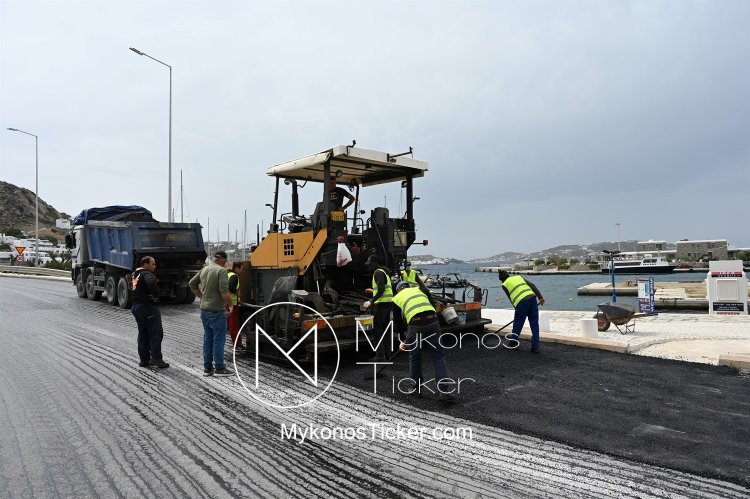 Mykonos: Έκτακτες κυκλοφοριακές ρυθμίσεις στον νέο περιφερειακό λόγω ασφαλτόστρωσης
