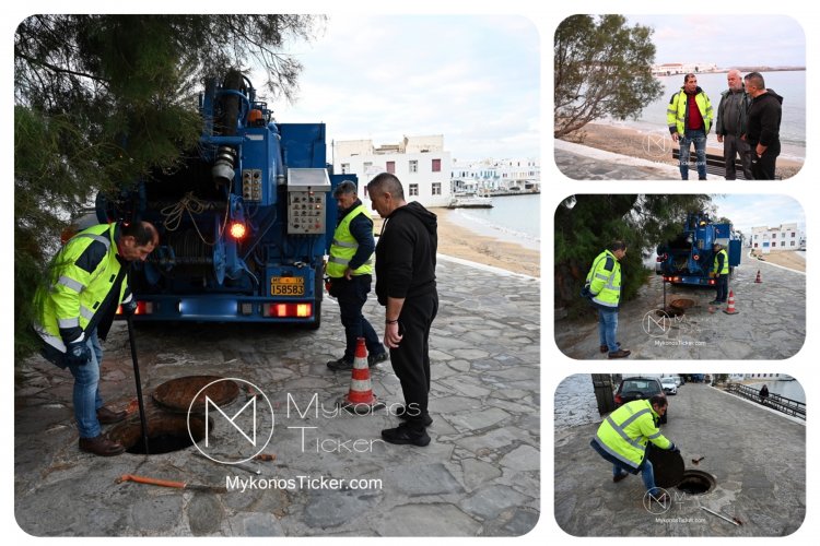 ΔΕΥΑΜ - Δ. Λαζαρίδης: Προληπτικός καθαρισμός και συντήρηση των φρεατίων αποχέτευσης στο Καμινάκι, Χώρας Μυκόνου [Εικόνες & Video]