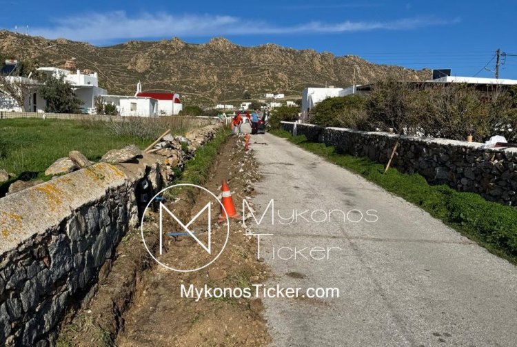 Mykonos: Ξεκίνησε το έργο επέκταση του δικτύου ύδρευσης στην περιοχή Βαρούχα, Ανω Μεράς