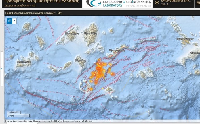 University of the Aegean: Λειτουργία διαδραστικού Dashboard για χαρτογράφηση και οπτική διερεύνηση της σεισμικότητας!! Τα δεδομένα ανανεώνονται σε πραγματικό χρόνο!!