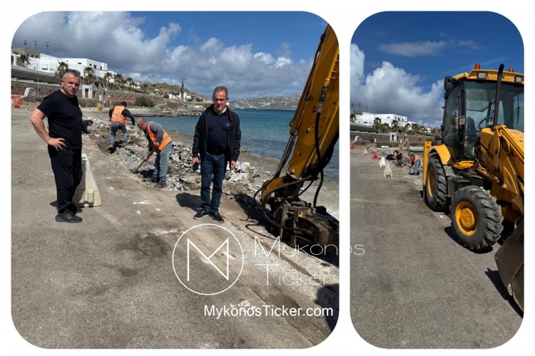 Xpήστos Bεpώvηs: Σε πλήρη εξέλιξη το έργο “Κατασκευή Νέου Δικτύου Άντλησης θαλασσινού Νερού” της ΔEYA Mυκόvoυ στov Kόpφo