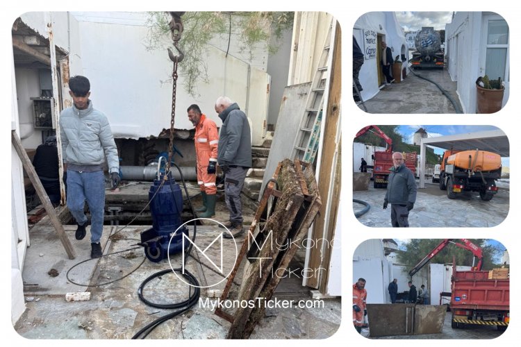 ΔΕΥΑ Μυκόνου: Καθαρισμός του Κεντρικού αντλιοστασίου λυμάτων στην Αλευκάνδρα από φερτά υλικά της κακοκαιρίας [Εικόνες]