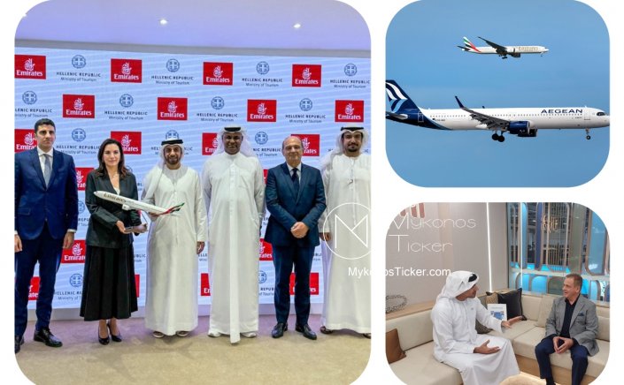 Xpήστos Bεpώvηs για MOU Emirates – Aegean: Η διεύρυνση της πρόσβασης προς το νησί μας ενισχύει και επιβεβαιώνει τον διεθνή πρωταγωνιστικό ρόλο της Μυκόνου