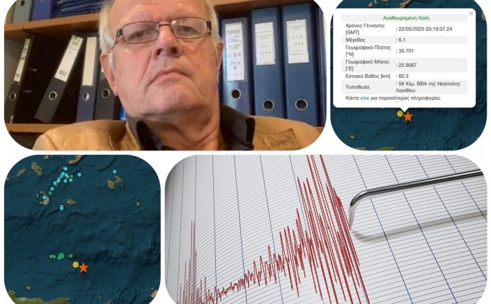 Earthquake in Crete - Tselentis: «Δεν βλέπω λόγο ανησυχίας» - Καθησυχαστικός εμφανίστηκε ο σεισμολόγος Άκης Τσελέντης αναφερόμενος στον ισχυρό σεισμό της Κρήτης