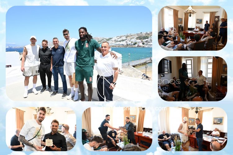 O Xpήστos Bεpώvηs υποδέχτηκε τους Γιαννούλη Λαρεντζάκη, Ματίας Λεσόρτ και Χουάντσο Ερναγκόμεθ, που συμμετέχουν στο Stoiximan 22oz Elite Basketball Tournament [Εικόνες]