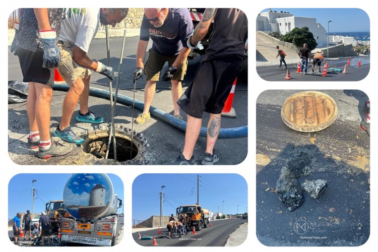 ΔΕΥΑ Μυκόνου: Απόφραξη και πλήρης καθαρισμός του κεντρικού αγωγού του δικτύου αποχέτευσης στην περιοχή Μουρζικά [Εικόνες]