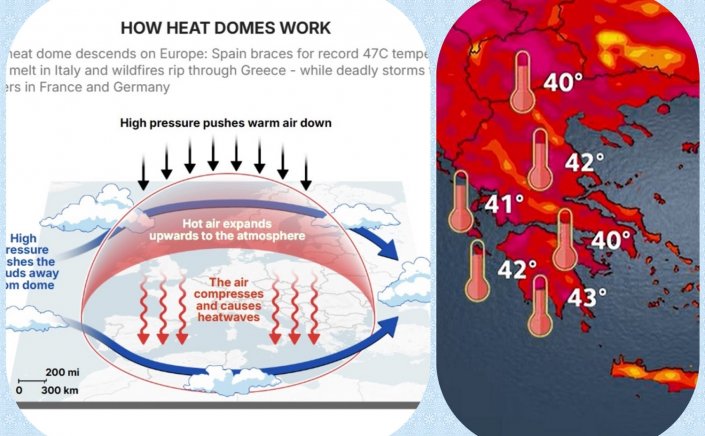Heat Dome brings Heatwave: Ο «θερμικός θόλος» φέρνει Καύσωνα, που κατευθύνεται στην Ελλάδα!! Η πιο δύσκολη μέρα [Διαδραστικός Χάρτης]