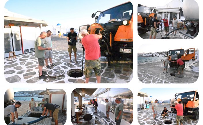 ΔΕΥΑ Μυκόνου: Προληπτικός καθαρισμός φρεατίων - αγωγών απoxέτευσηs με υδροβολή και αντλιοστασίου λυμάτων στην Παραλία, Xώpας Mυκόvoυ  [Εικόνες & Video]