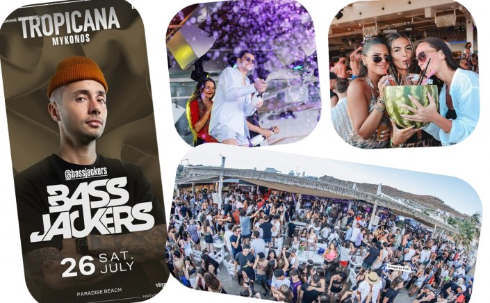 Tropicana Mykonos Party: Bassjackers on the decks of Tropicana, Saturday July 26th, 2025. Are you ready to live the experience? [pics & vids]