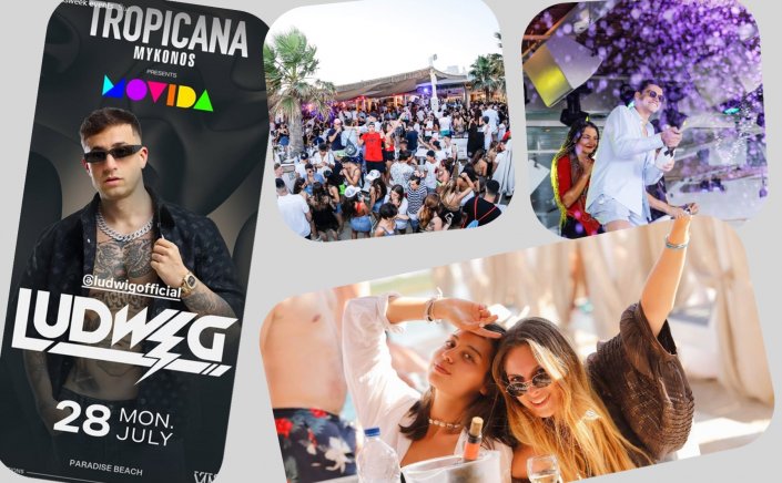 Tropicana Mykonos Party: Ludwig  live at Tropicana, Monday, July 28th, 2025. Are you ready to live the experience? [pics & vids]