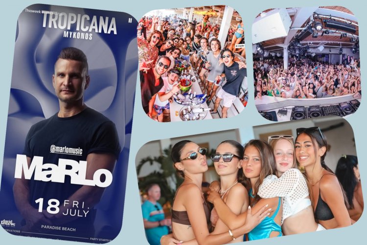 Tropicana Mykonos Party: DJ MaRLo on the decks of Tropicana, Friday, July 18th, 2025. Are you ready to live the experience? [pics & vids]