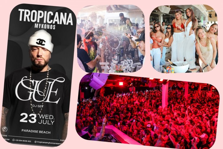 Tropicana Mykonos Party: Guè Dj Set on the decks of Tropicana, Wednesday,  23rd July 2025. Are you ready to live the experience? [pics & vids]