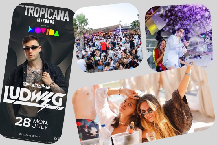 Tropicana Mykonos Party: Ludwig  live at Tropicana, Monday, July 28th, 2025. Are you ready to live the experience? [pics & vids]