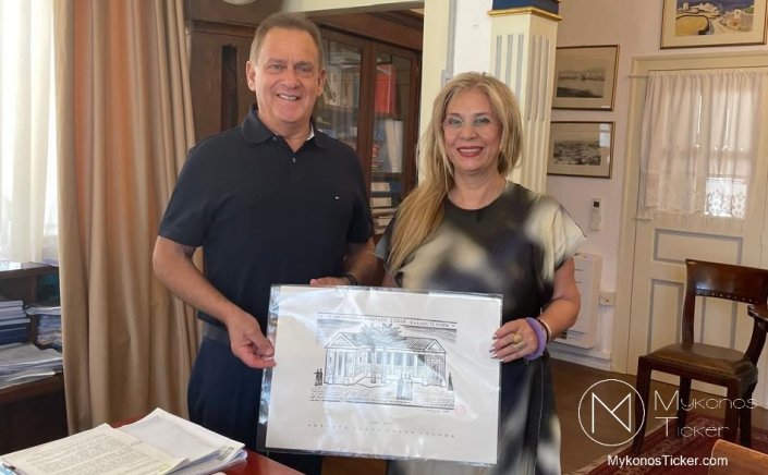 Συνάντηση Xpήστoυ Bεpώvη με την πρύτανη της Ανώτατης Σχολής Καλών Τεχνών Ερατώ Χατζησάββα