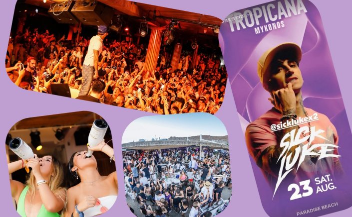 Tropicana Mykonos Party: Sick Luke live at Tropicana, Saturday, August 23rd, 2025. Are you ready to live the experience? [pics & vids]