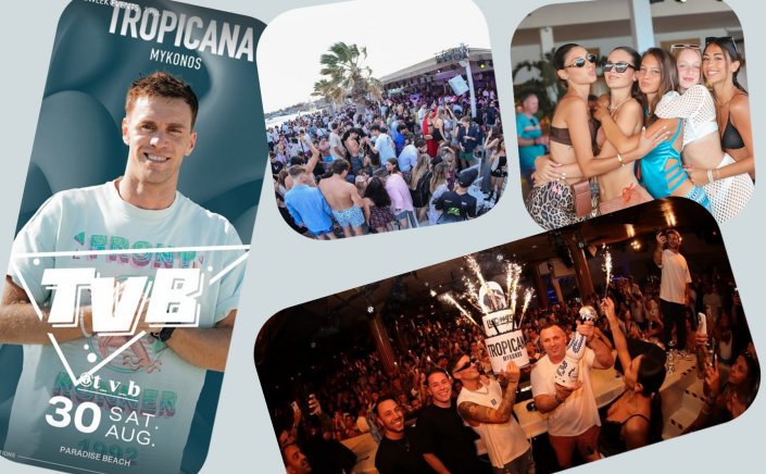 Tropicana Mykonos Party: Dj TVB on the decks of Tropicana, Saturday August 30th 2025. Are you ready to live the experience? [pics & vids]