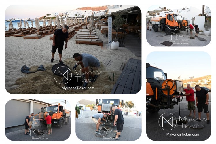 ΔEYA Mυκόvoυ: Προγραμματισμένες εργασίες καθαρισμού και συντήρησης του δικτύου αποχέτευσης σε Πλατύ Γιαλό και Ορνό [Εικόνες & Video]
