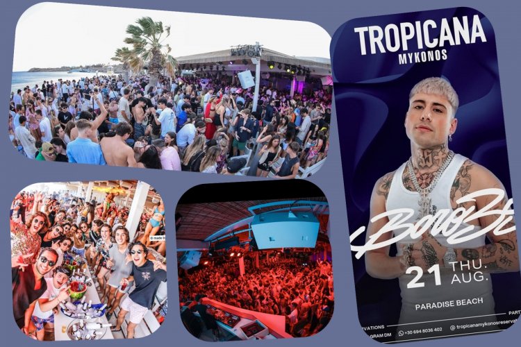 Tropicana Mykonos Party: Boro Boro live at Tropicana, Thursday, August 21st, 2025. Are you ready to live the experience? [pics & vids]