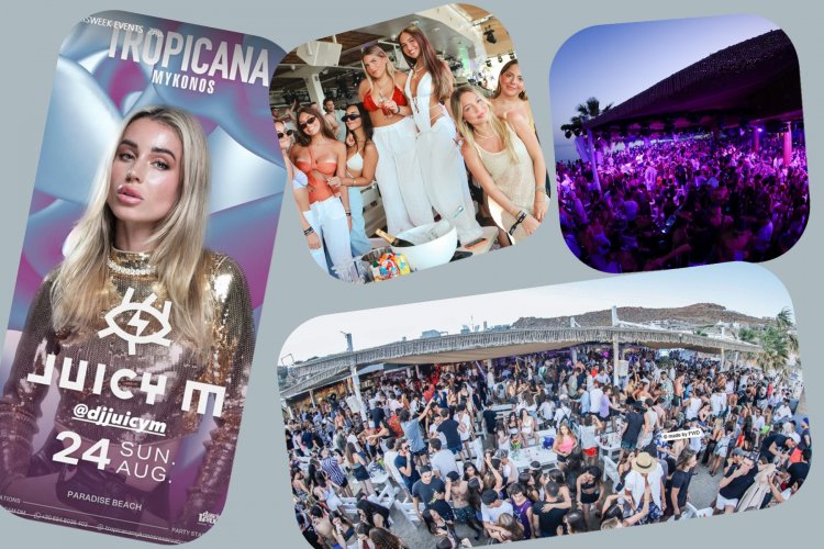 Tropicana Mykonos Party: Dj Juicy M on the decks of Tropicana, Sunday August 24th 2025. Are you ready to live the experience? [pics & vids]