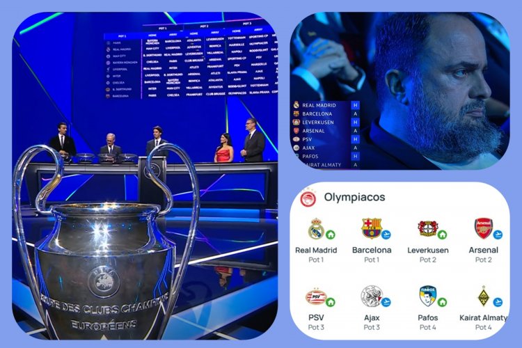 UEFA Champions League 2025/26: Αυτοί είναι οι οκτώ αντίπαλοι του Ολυμπιακού! Τιτανομαχίες με Μπαρτσελόνα, Ρεάλ, Άρσεναλ και ταξίδι στο Καζακστάν!
