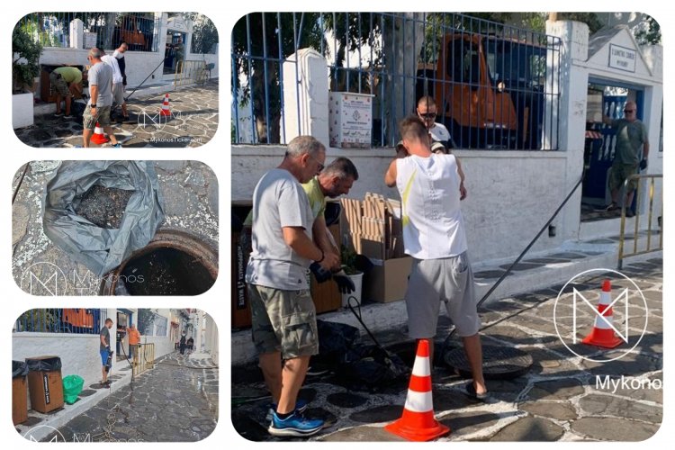 ΔΕΥΑ Μυκόνου: Συνεχίζονται αδιάκοπα οι παρεμβάσεις για την λειτουργικότητα του αποχετευτικού δικτύου - Καθαρισμός φρεατίων και αγωγών στα Τρία Πηγάδια [Εικόνες]