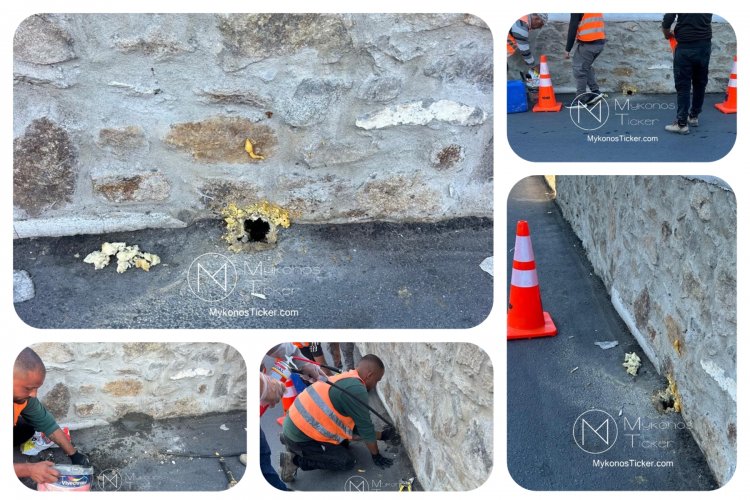 ΔΕΥΑ Μυκόνου: Σε παράνομο σωλήνα από κτιριακό συγκρότημα οφείλεται η διαρροή νερού στην Πλατεία Φάμπρικας