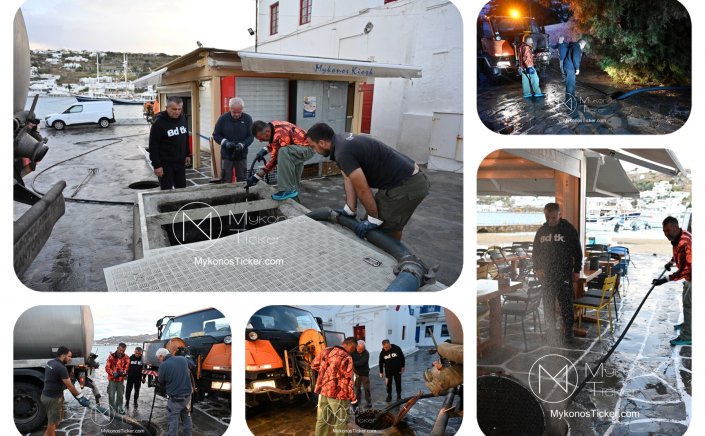 ΔΕΥΑ Mυκόvoυ:  Η ΔΕΥΑΜ σε συνεχή παρακολούθηση του δικτύου λυμάτων - Καθαρισμός και συντήρηση φρεατίων και αντλιοστασίου στον Γιαλό [Εικόνες & Video]