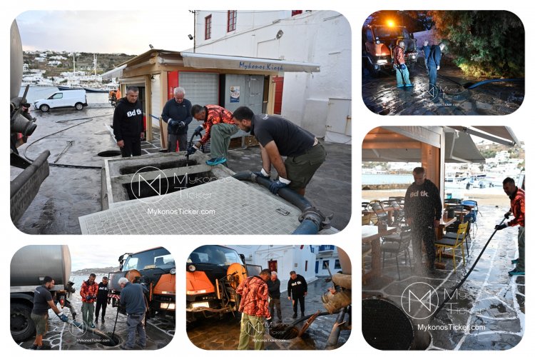 ΔΕΥΑ Mυκόvoυ:  Η ΔΕΥΑΜ σε συνεχή παρακολούθηση του δικτύου λυμάτων - Καθαρισμός και συντήρηση φρεατίων και αντλιοστασίου στον Γιαλό [Εικόνες & Video]