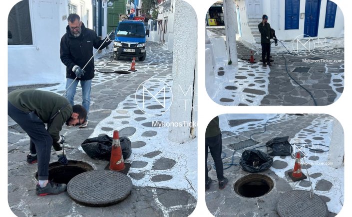 ΔΕΥΑ Μυκόνου: Αδιαπραγμάτευτη επιχειρησιακή ετοιμότητα και τον χειμώνα – Παρεμβάσεις καθαρισμού του αποχετευτικού δικτύου σε Τρία Πηγάδια και Άγιο Ευθύμιο